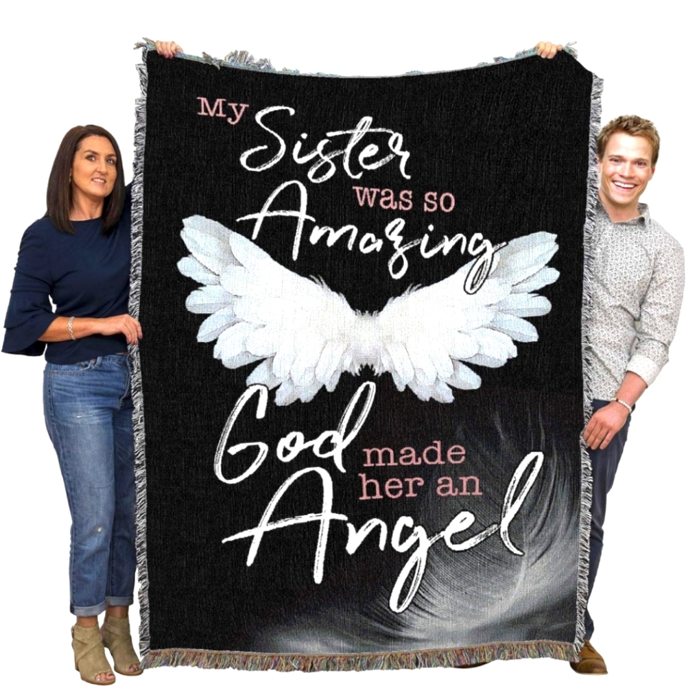 Sister Angel Blanket With Fringe